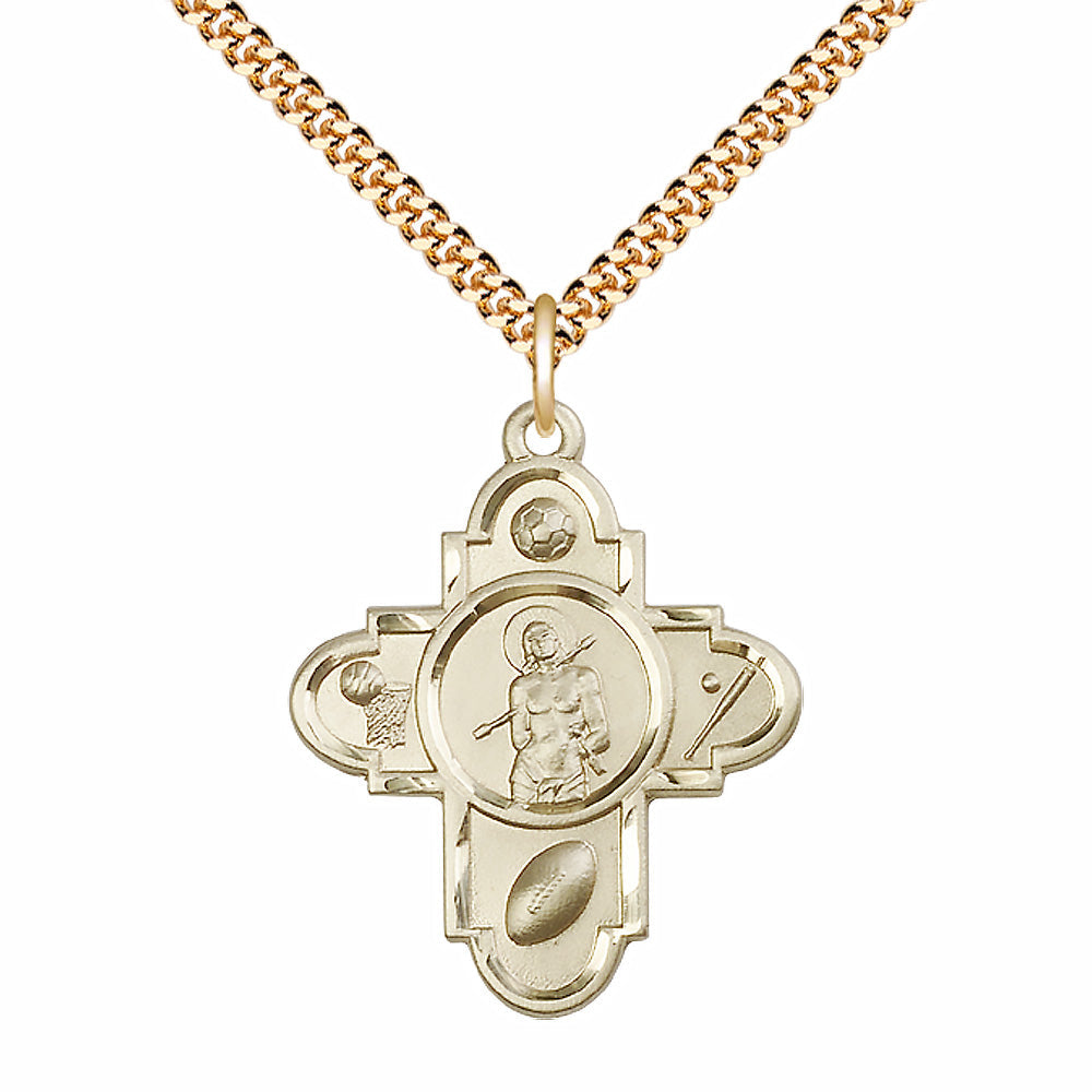 Gold Filled Sports 5-Way / St Sebastian Pendant - 5703GF