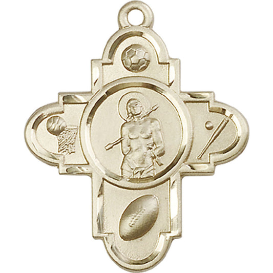 14kt Gold Sports 5-Way / St Sebastian Pendant - 5703KT