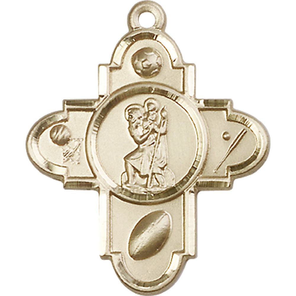 14kt Gold Sports 5-Way / St Christopher Pendant - 5707KT