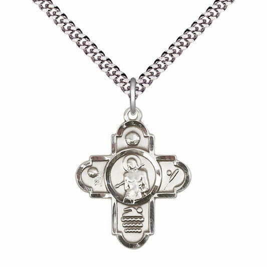 Sterling Silver 5-Way St Sebastian/Sports Pendant - 5714SS