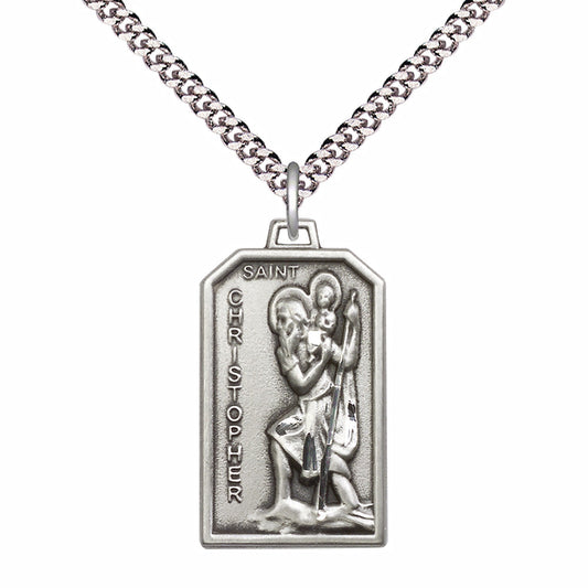 Sterling Silver Saint Christopher Pendant - 5721SS