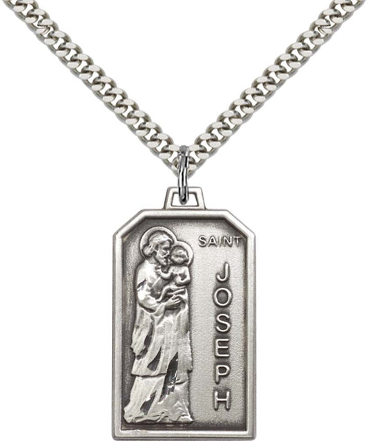 Sterling Silver Saint Jospeh Pendant - 5722SS