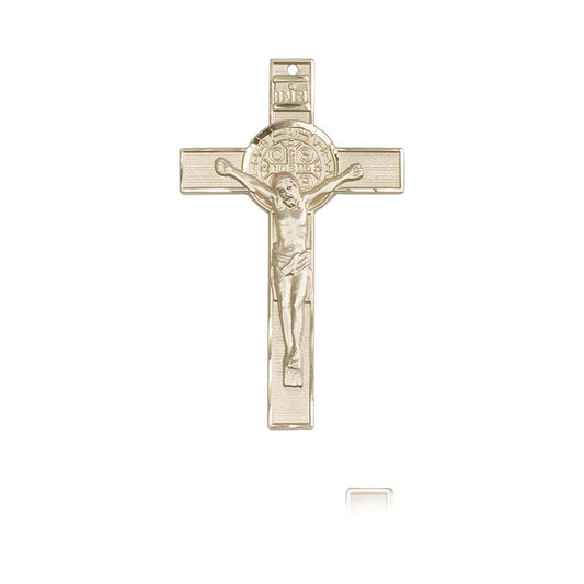14kt Gold Saint Benedict Crucifix Pendant - 5738KT