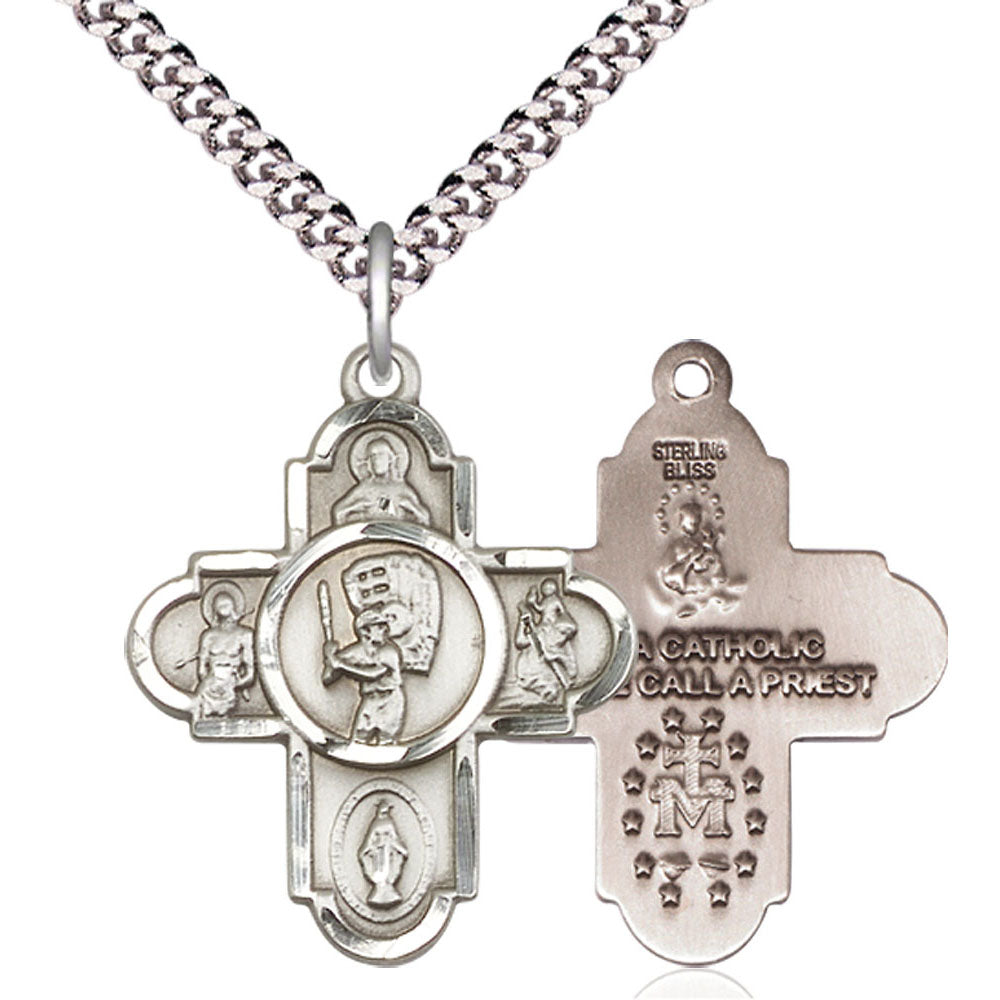 Sterling Silver 5-Way / Baseball Pendant - 5740SS