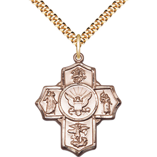 Gold Filled 5-Way / Navy Pendant - 5790GF6