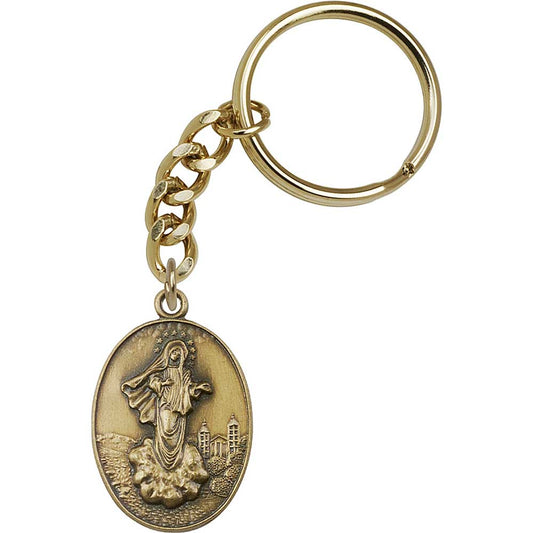 Antique Gold Medjugorje Keychain - 5839