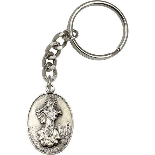 Antique Silver Medjugorje Keychain - 5839
