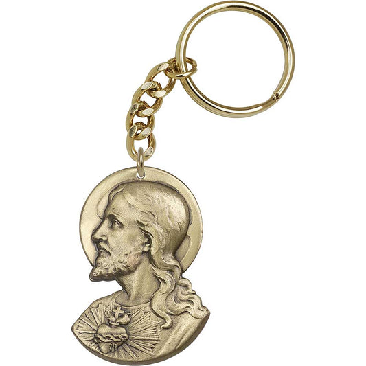 Antique Gold Sacred Heart Keychain - 5850