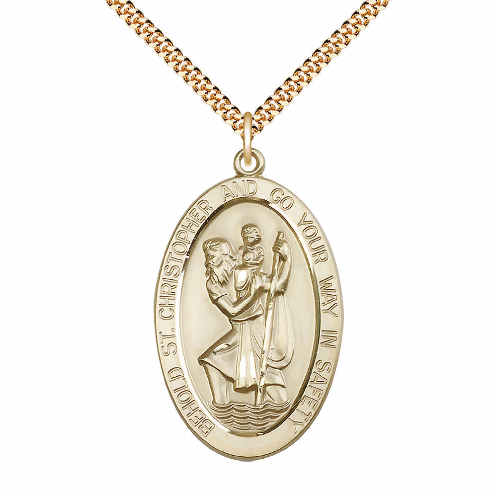 Gold Filled Saint Christopher Pendant - 5851GF