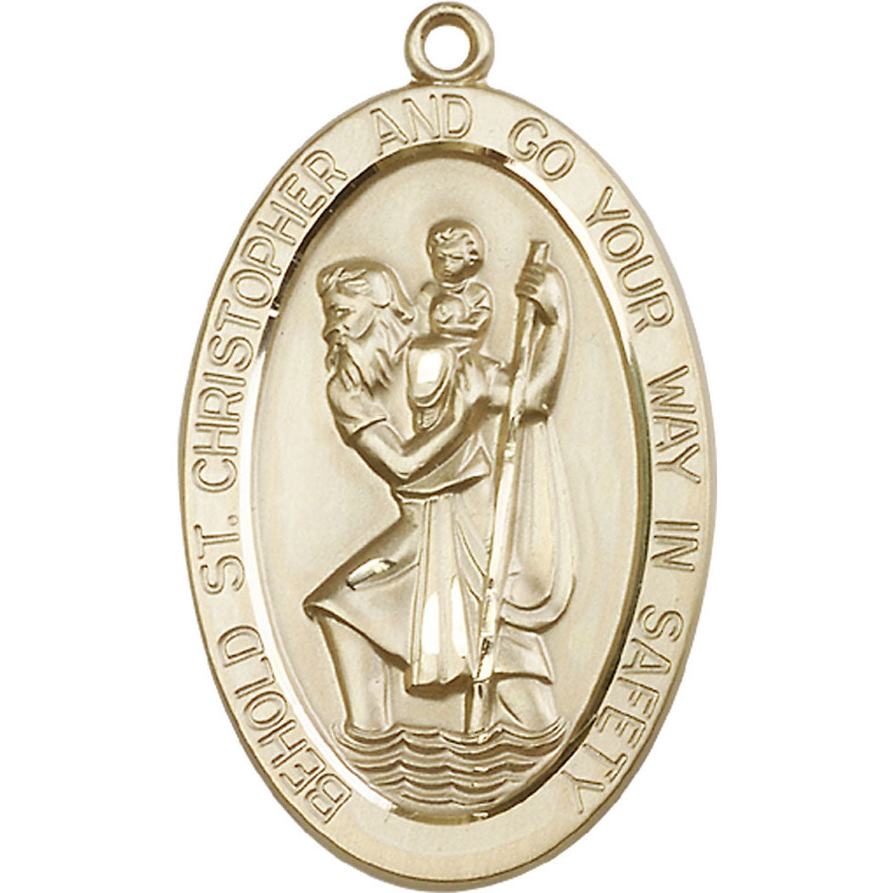 14kt Gold Saint Christopher Pendant - 5851KT