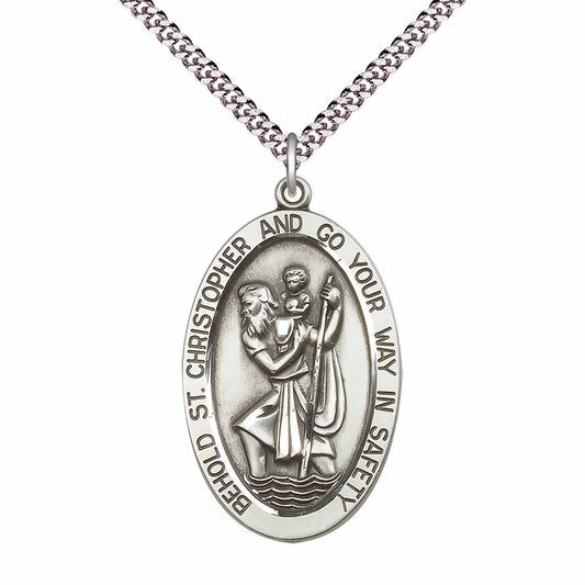 Sterling Silver Saint Christopher Pendant - 5851SS
