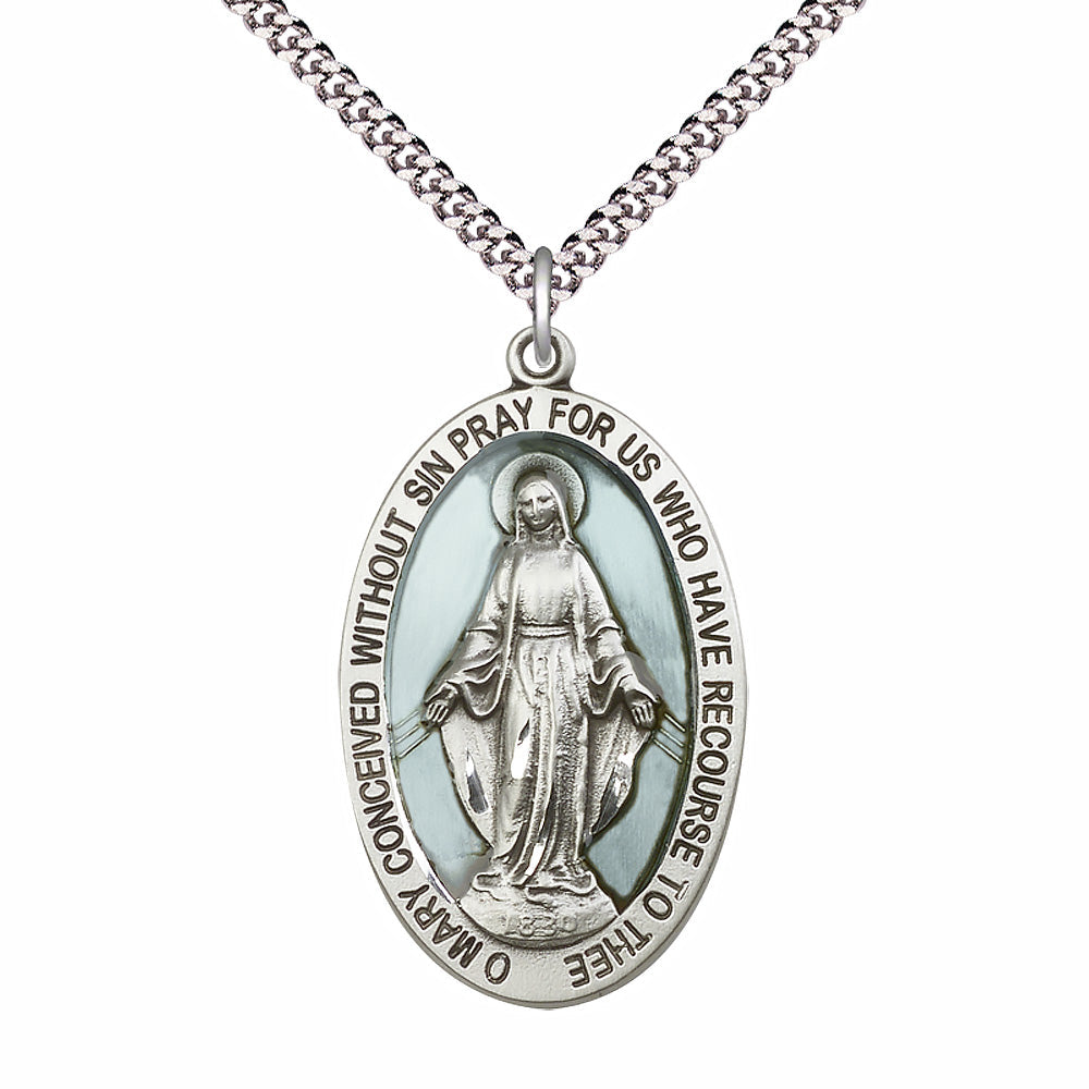 Sterling Silver Miraculous Pendant - 5852ESS