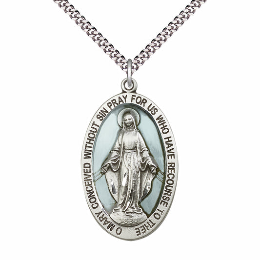 Sterling Silver Miraculous Pendant - 5852ESS