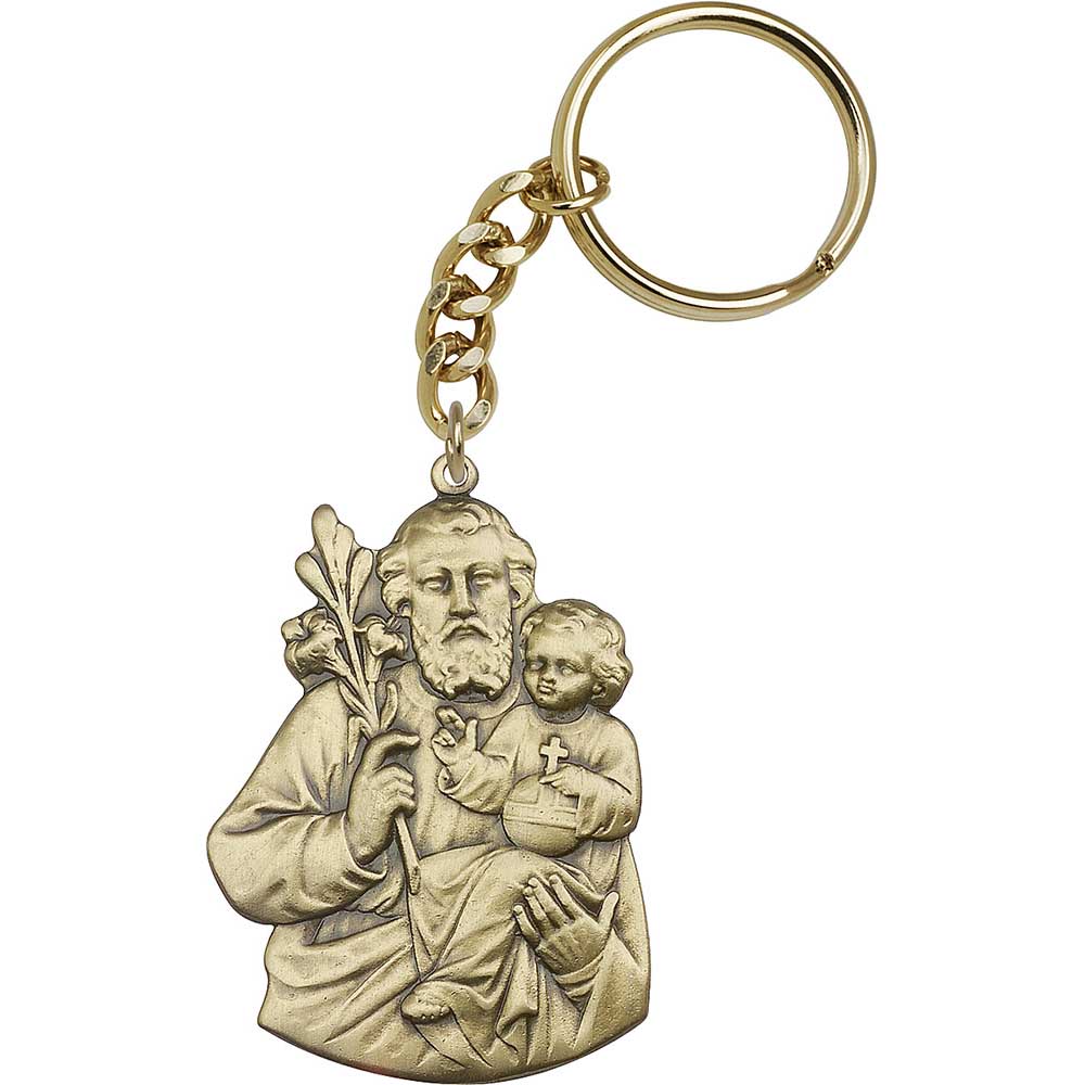 Antique Gold St. Joseph Keychain - 5859