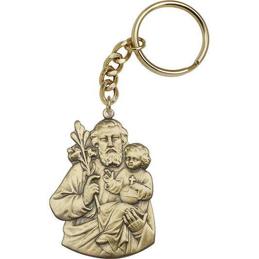 Antique Gold St. Joseph Keychain - 5859