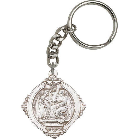 Antique Silver Holy Family Keychain - 5862