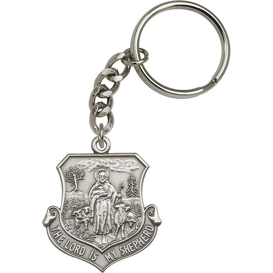 Antique Silver Lord Is My Shepherd Keychain - 5864