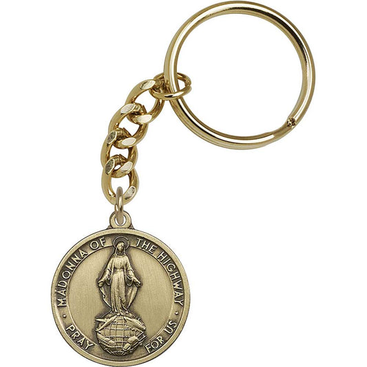 Antique Gold O/L of the Highway Keychain - 5865