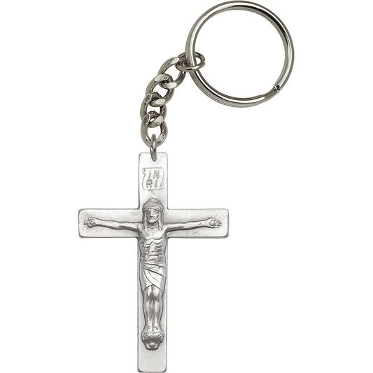 Antique Silver Crucifix Keychain - 5866
