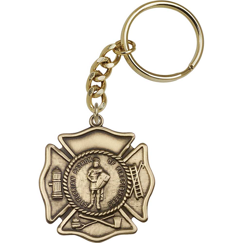 Antique Gold St. Florian Keychain - 5894