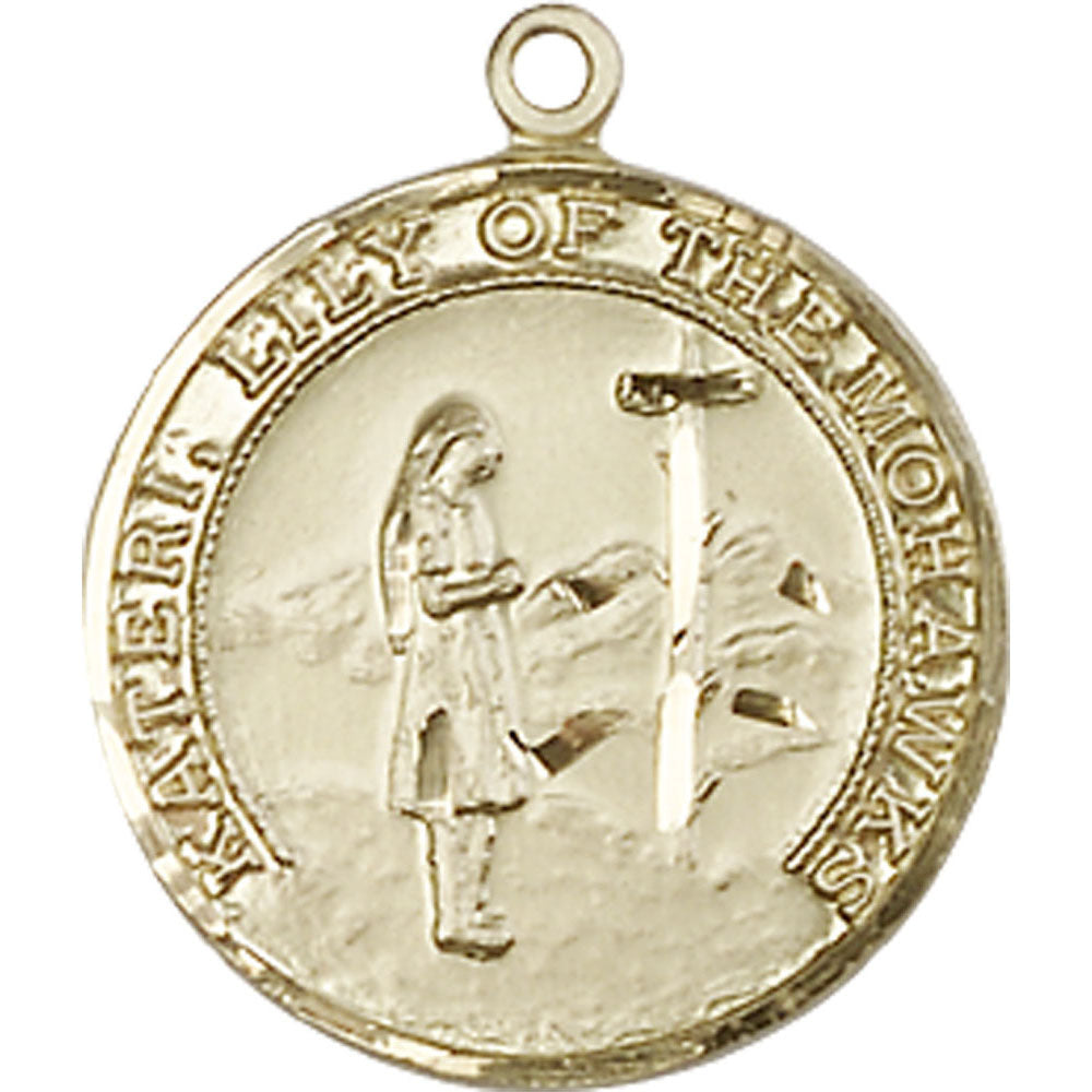 14kt Gold Saint Kateri Pendant - 5899KT
