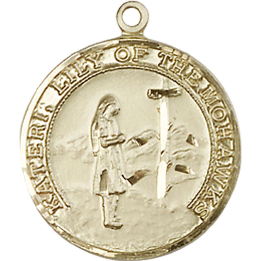 14kt Gold Saint Kateri Pendant - 5899KT
