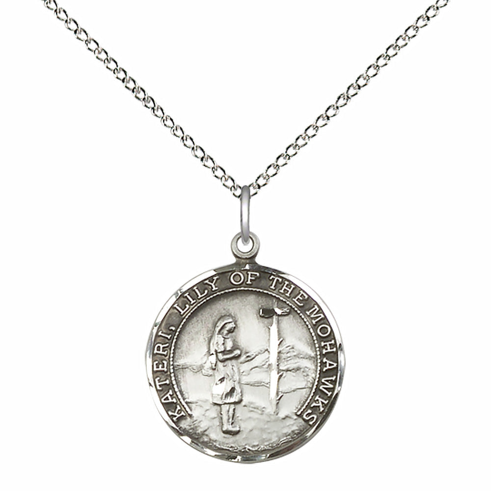 Sterling Silver Saint Kateri Pendant - 5899SS