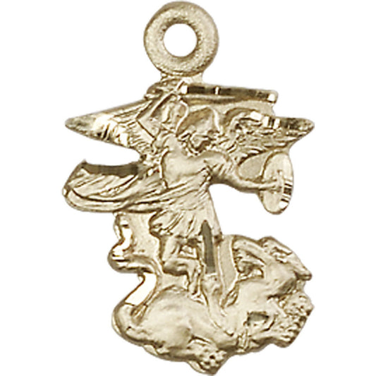 14kt Gold Saint Michael the Archangel Pendant - 5940KT