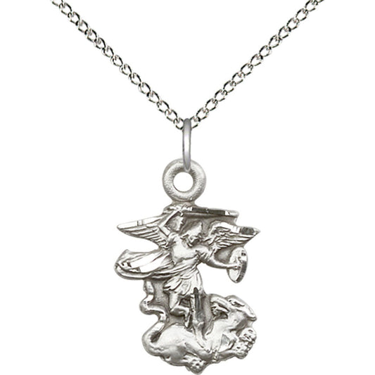 Sterling Silver Saint Michael the Archangel Pendant - 5940SS
