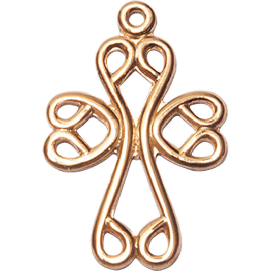 14kt Gold Scroll Cross Pendant - 5998KT