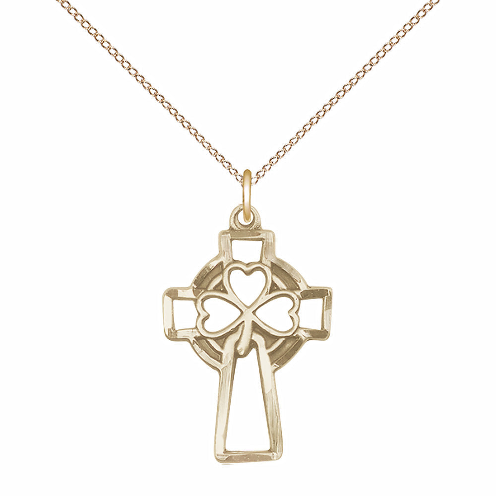 Gold Filled Shamrock Cross Pendant - 5999GF