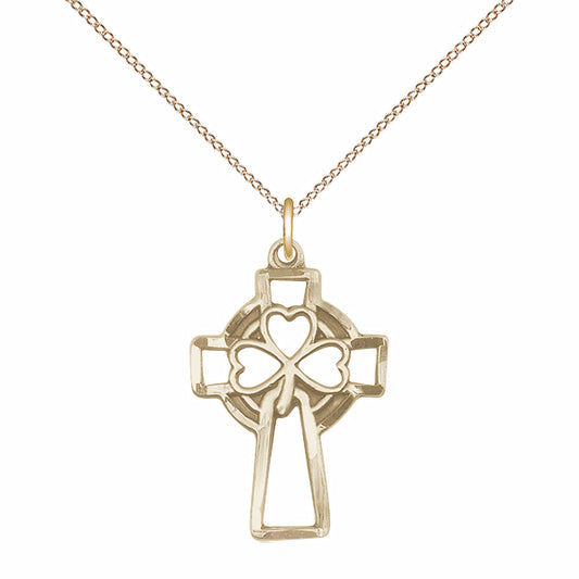 Gold Filled Shamrock Cross Pendant - 5999GF