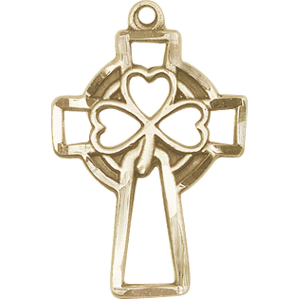 14kt Gold Shamrock Cross Pendant - 5999KT