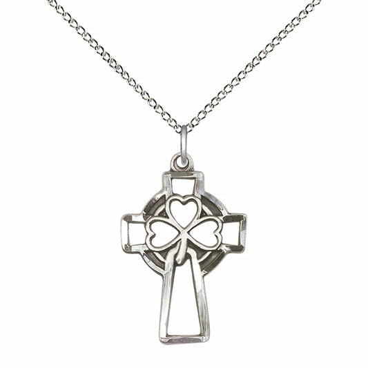Sterling Silver Shamrock Cross Pendant - 5999SS