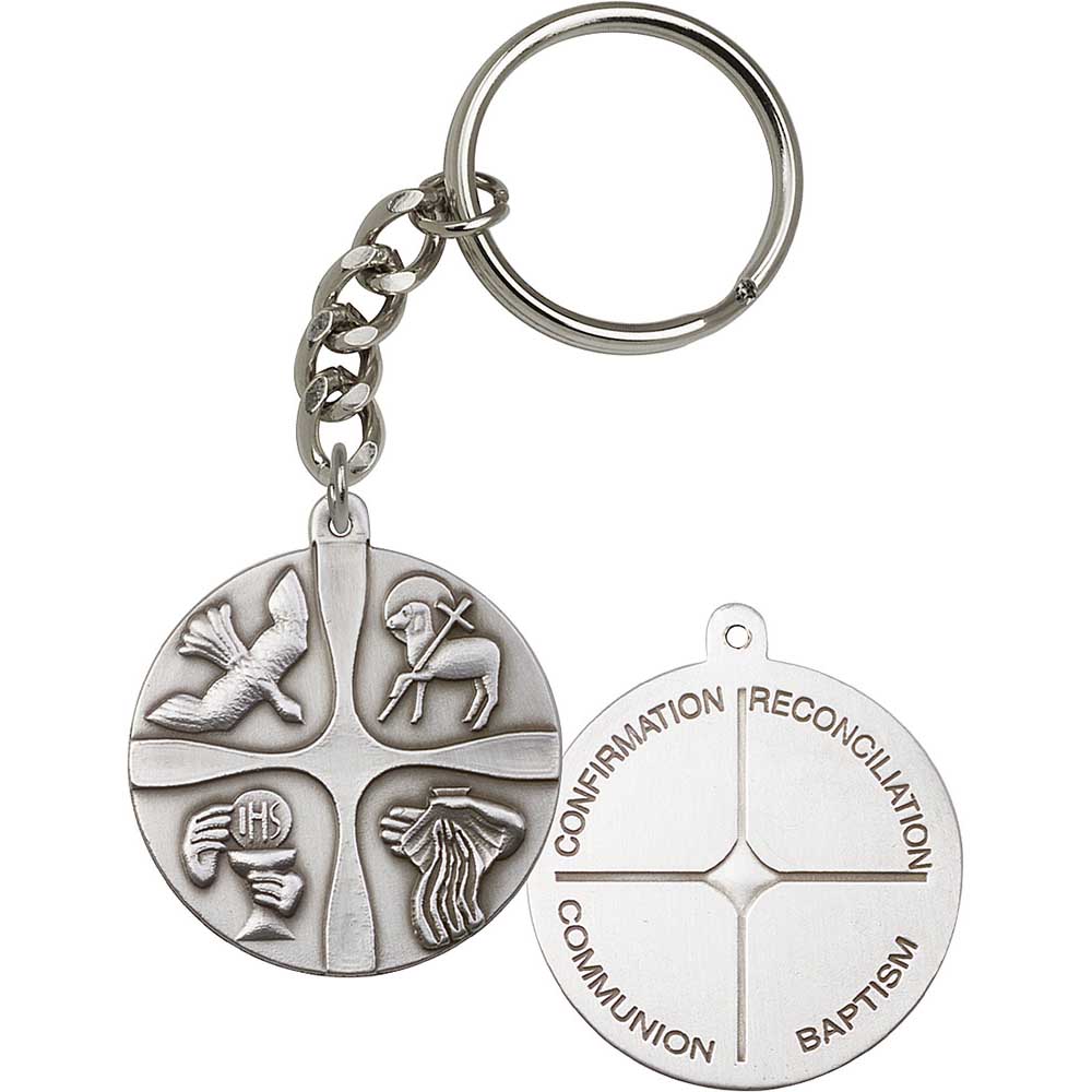 Antique Silver Christian Life Keychain - 6047