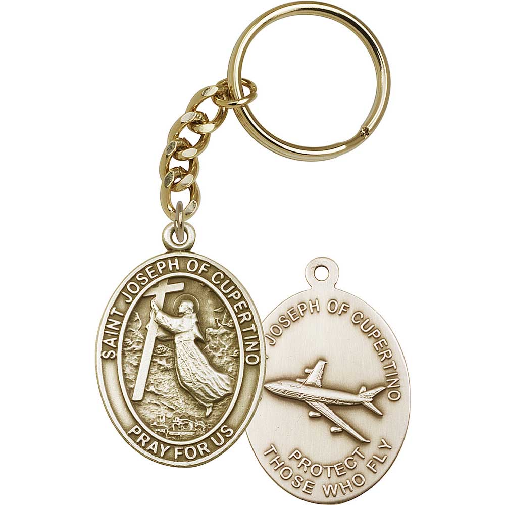Antique Gold St. Joseph of Cupertino Keychain - 6057