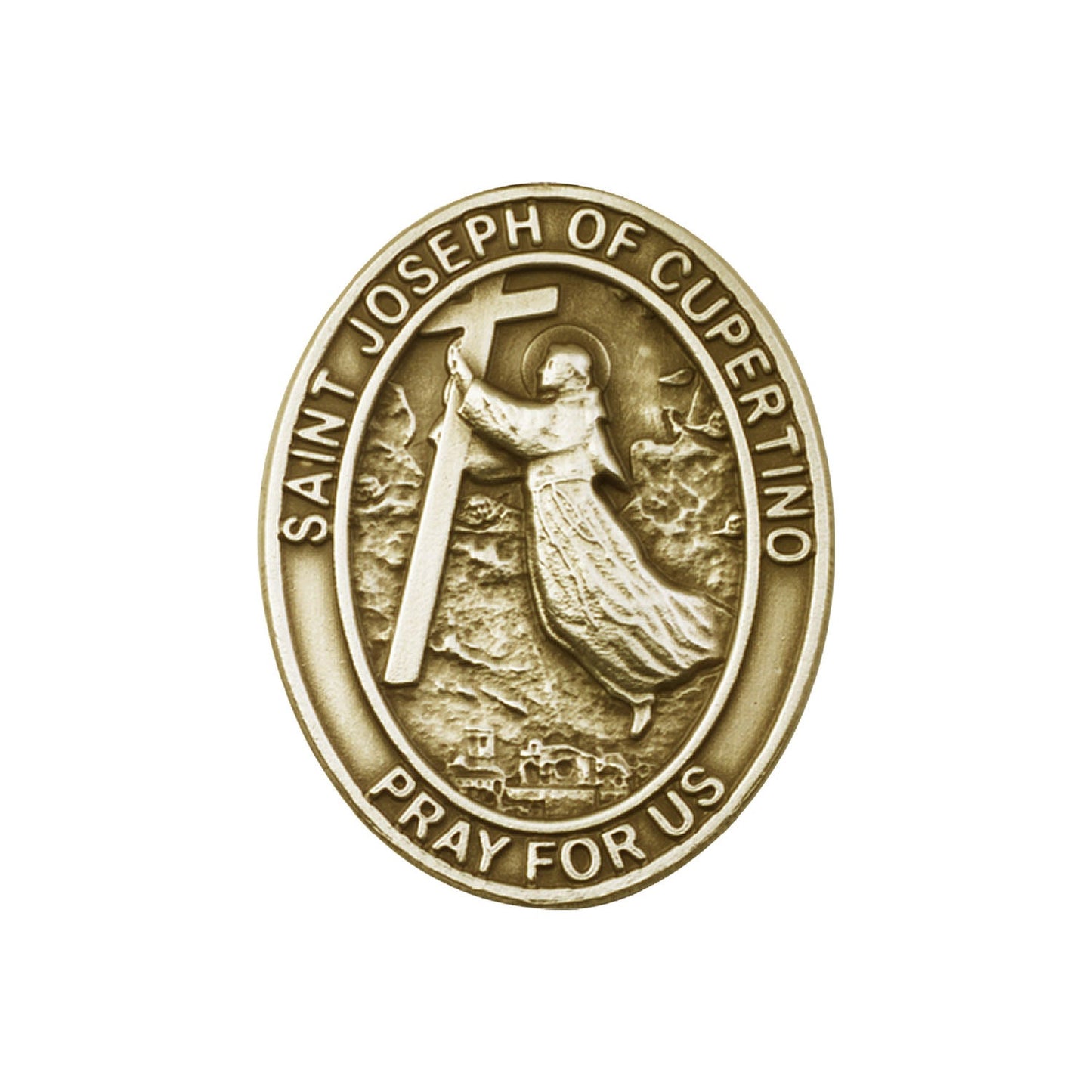 Antique Gold St. Joseph of Cupertino Visor Clip - 6057VG