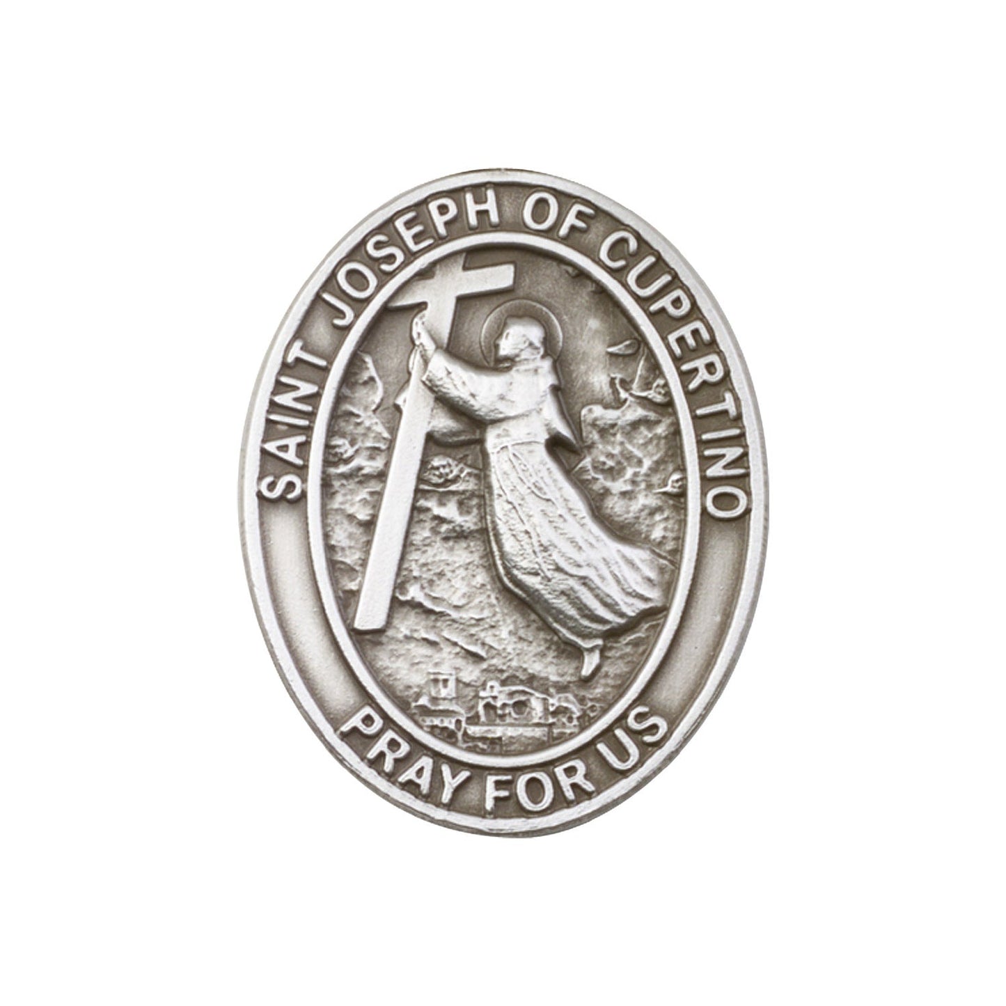 Antique Silver St. Joseph of Cupertinoy Visor Clip - 6057V