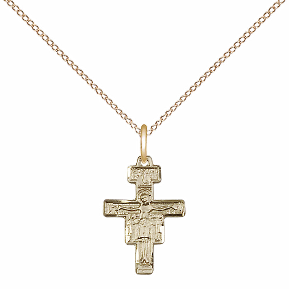 Gold Filled San Damiano Crucifix Pendant - 6078GF