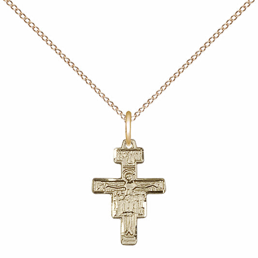 Gold Filled San Damiano Crucifix Pendant - 6078GF