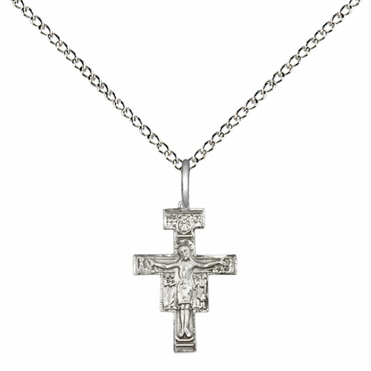Sterling Silver San Damiano Crucifix Pendant - 6078SS