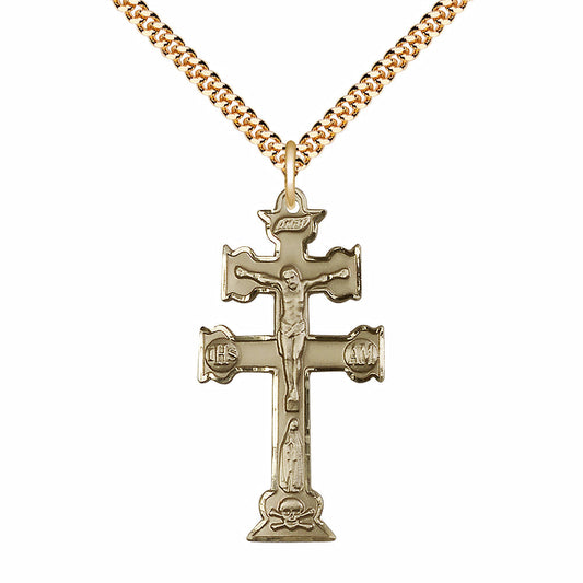Gold Filled Caravaca Crucifix Pendant - 6084GF