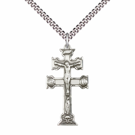 Sterling Silver Caravaca Crucifix Pendant - 6084SS