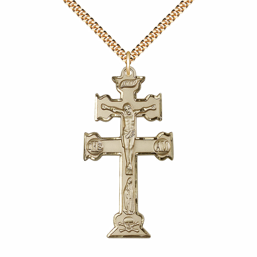 Gold Filled Caravaca Crucifix Pendant - 6085GF
