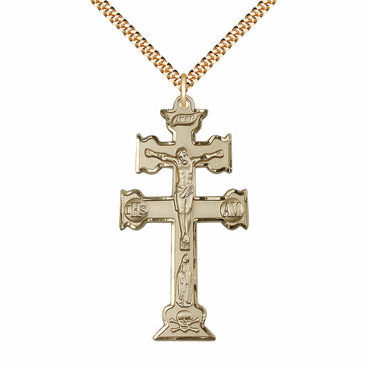 Gold Filled Caravaca Crucifix Pendant - 6085GF