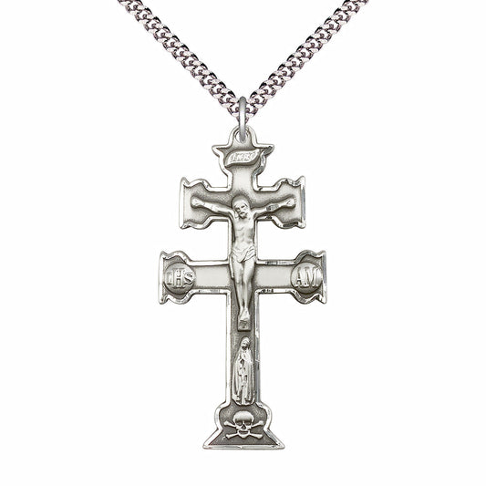 Sterling Silver Caravaca Crucifix Pendant - 6085SS