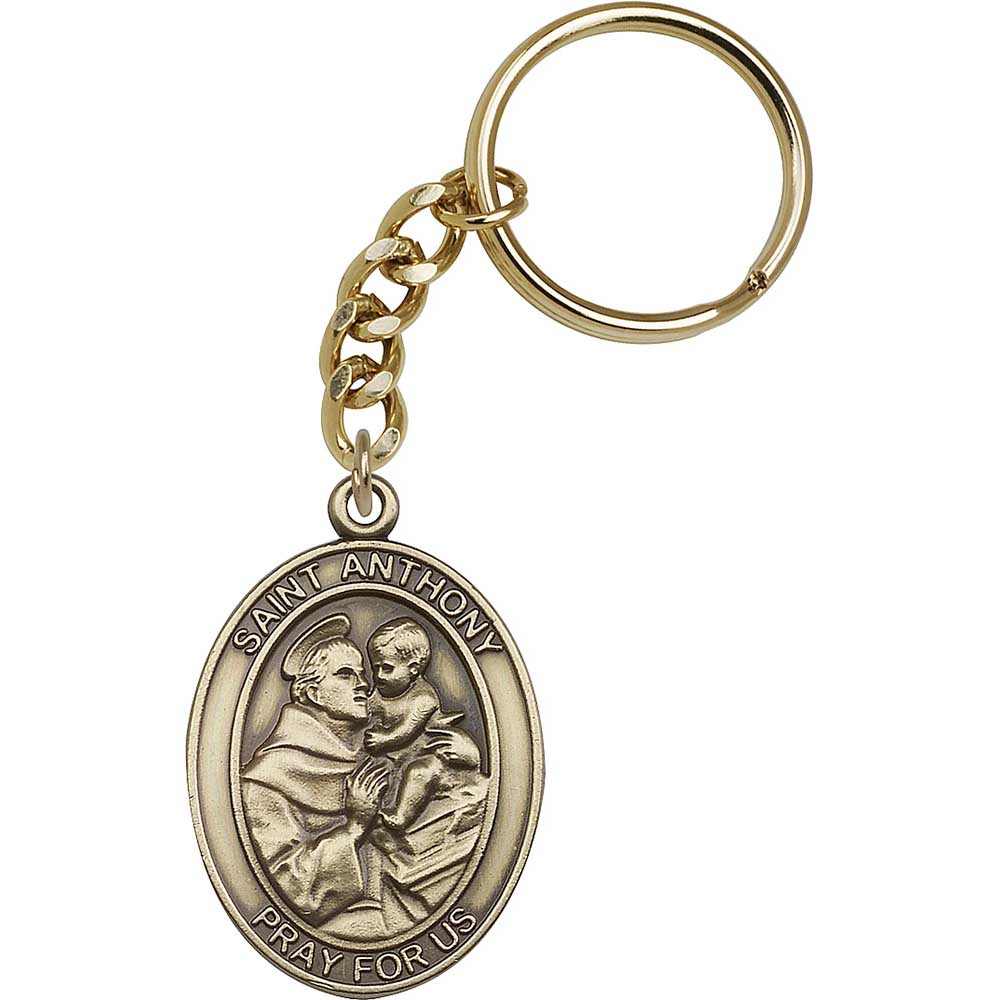 Antique Gold St. Anthony Keychain - 6704