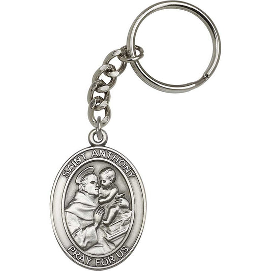 Antique Silver St. Anthony Keychain - 6704
