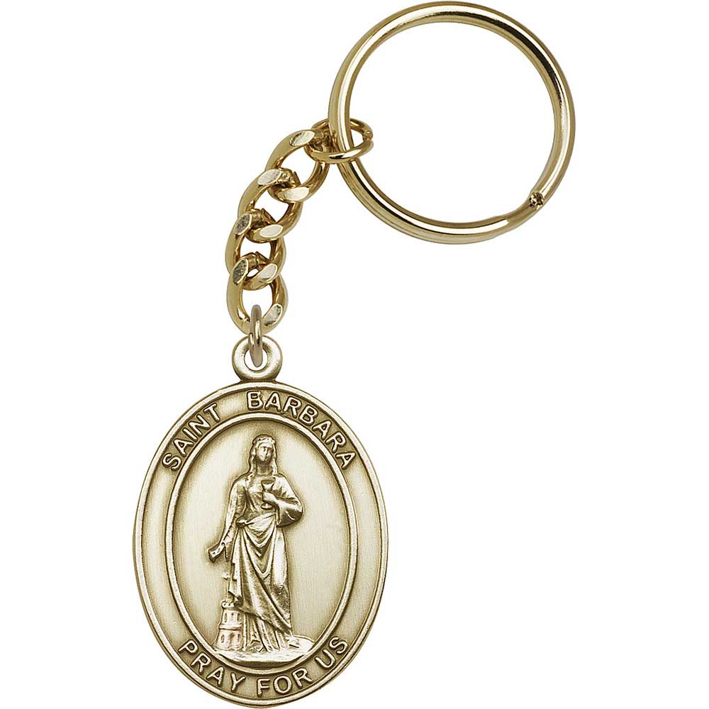 Antique Gold St. Barbara Keychain - 6706