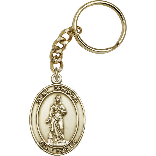 Antique Gold St. Barbara Keychain - 6706